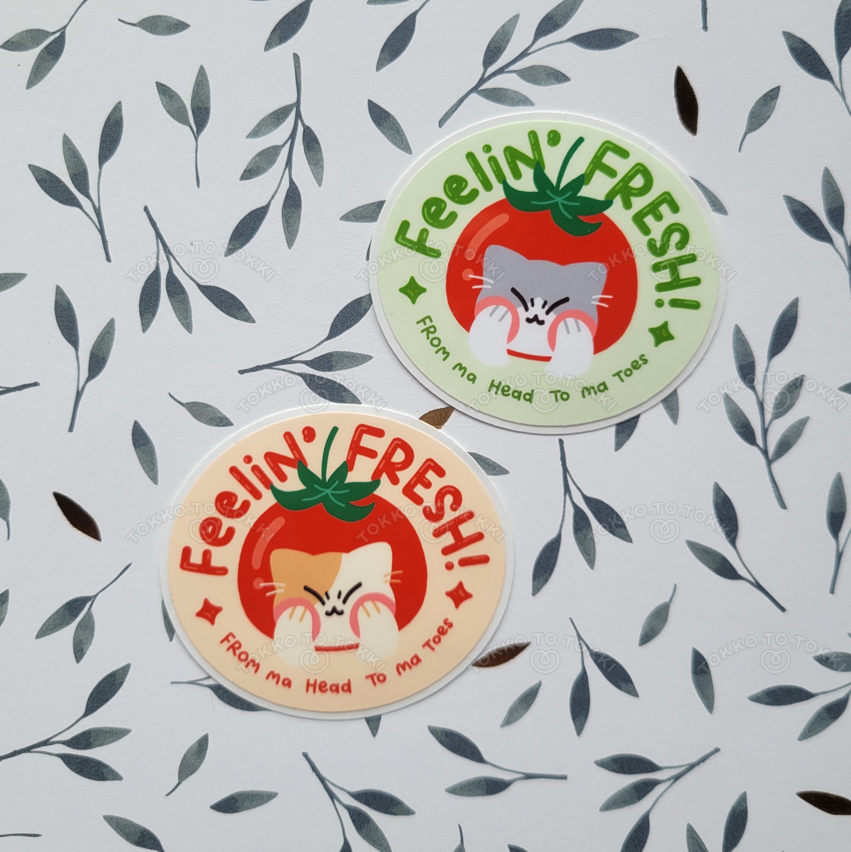 Feelin' Fresh Tomato Cat Stickers