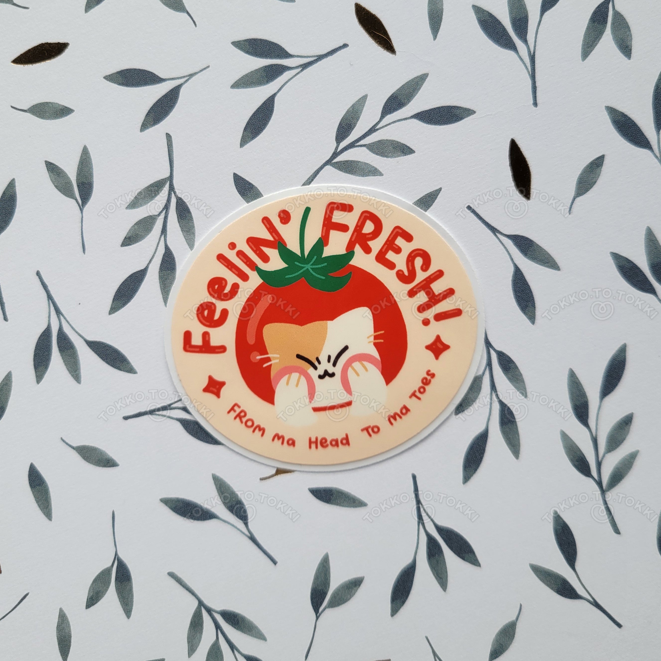Feelin' Fresh Tomato Cat Stickers