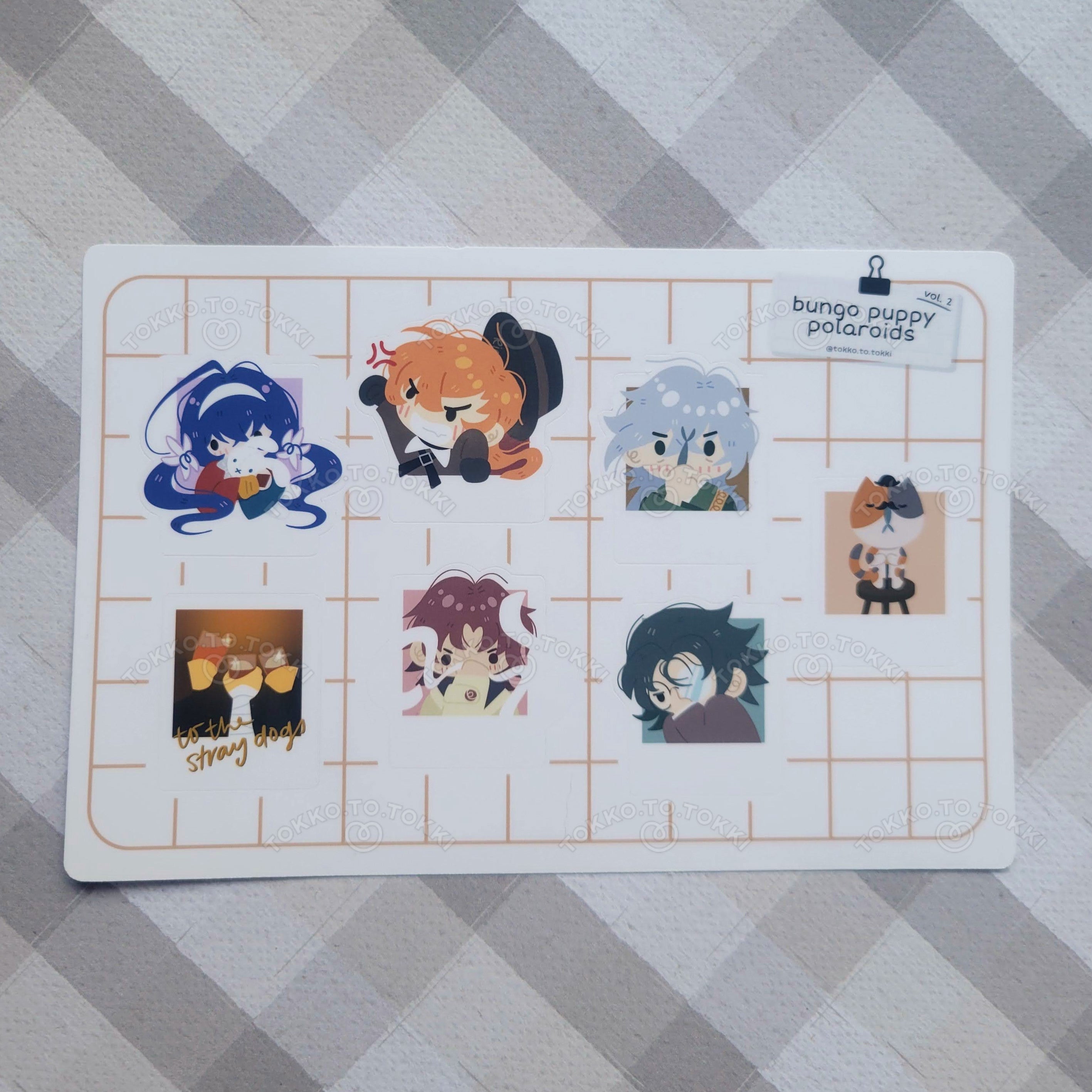 Bungo Stray Dogs Mini Polaroid Sticker Sheets