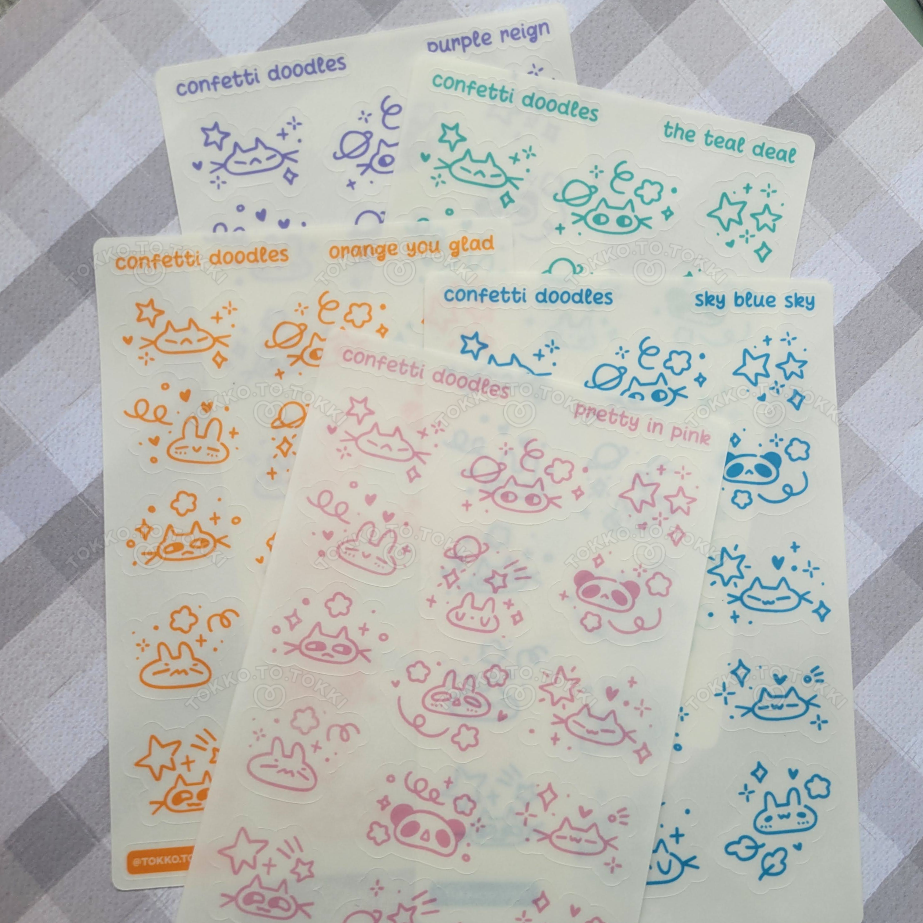 Confetti Doodles Sticker Sheet