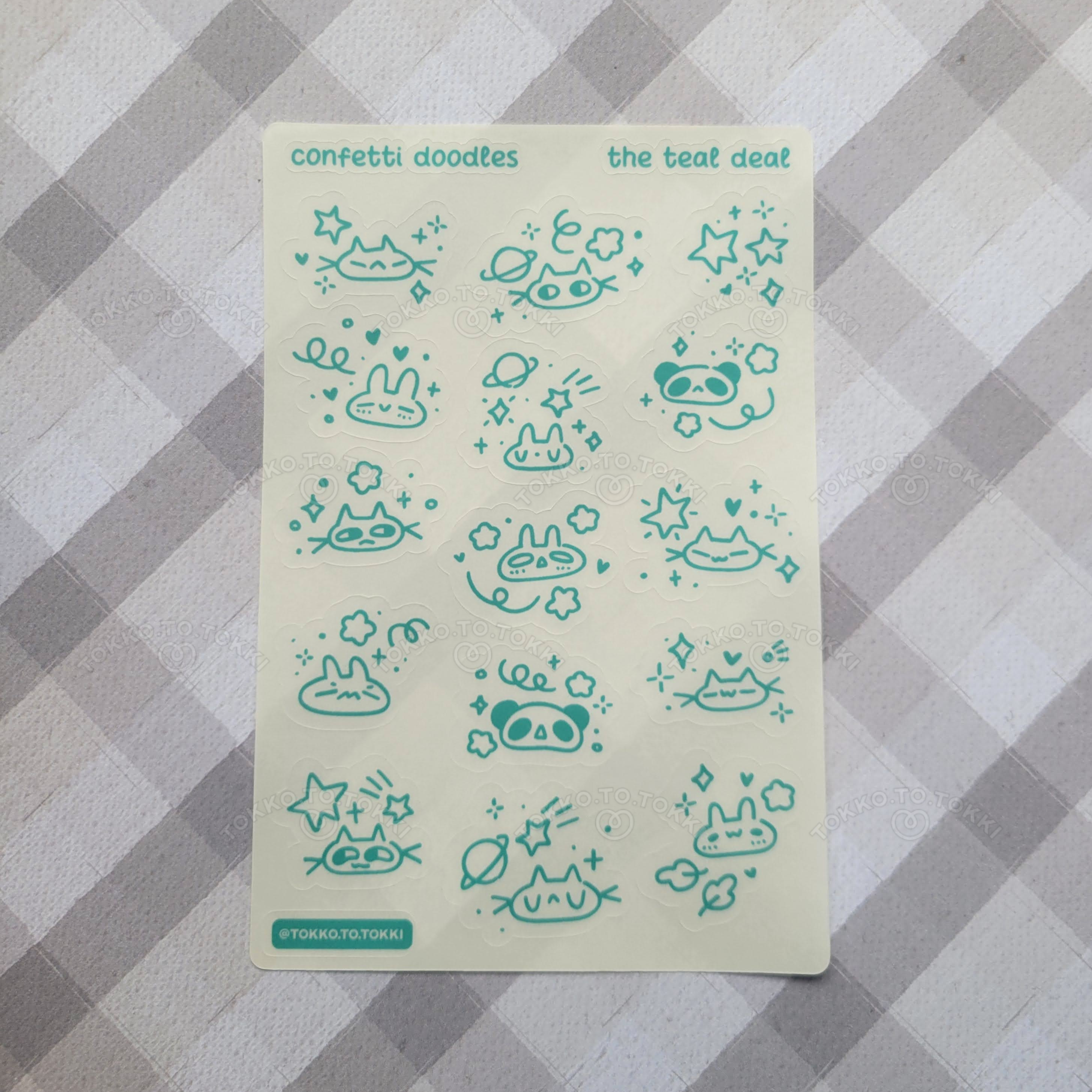 Confetti Doodles Sticker Sheet