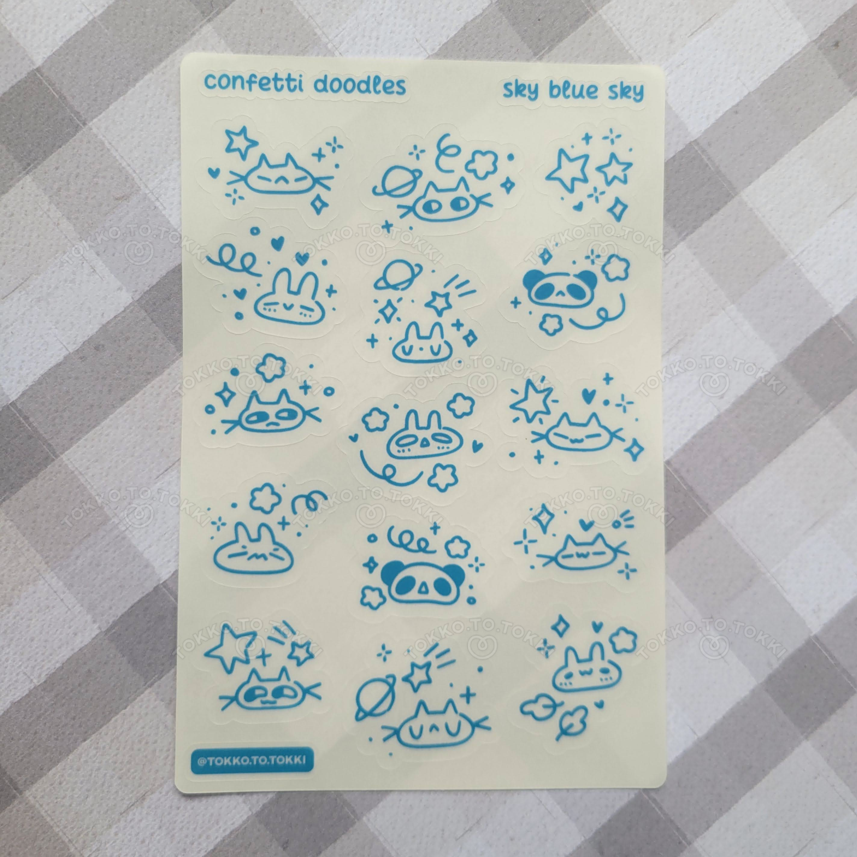 Confetti Doodles Sticker Sheet